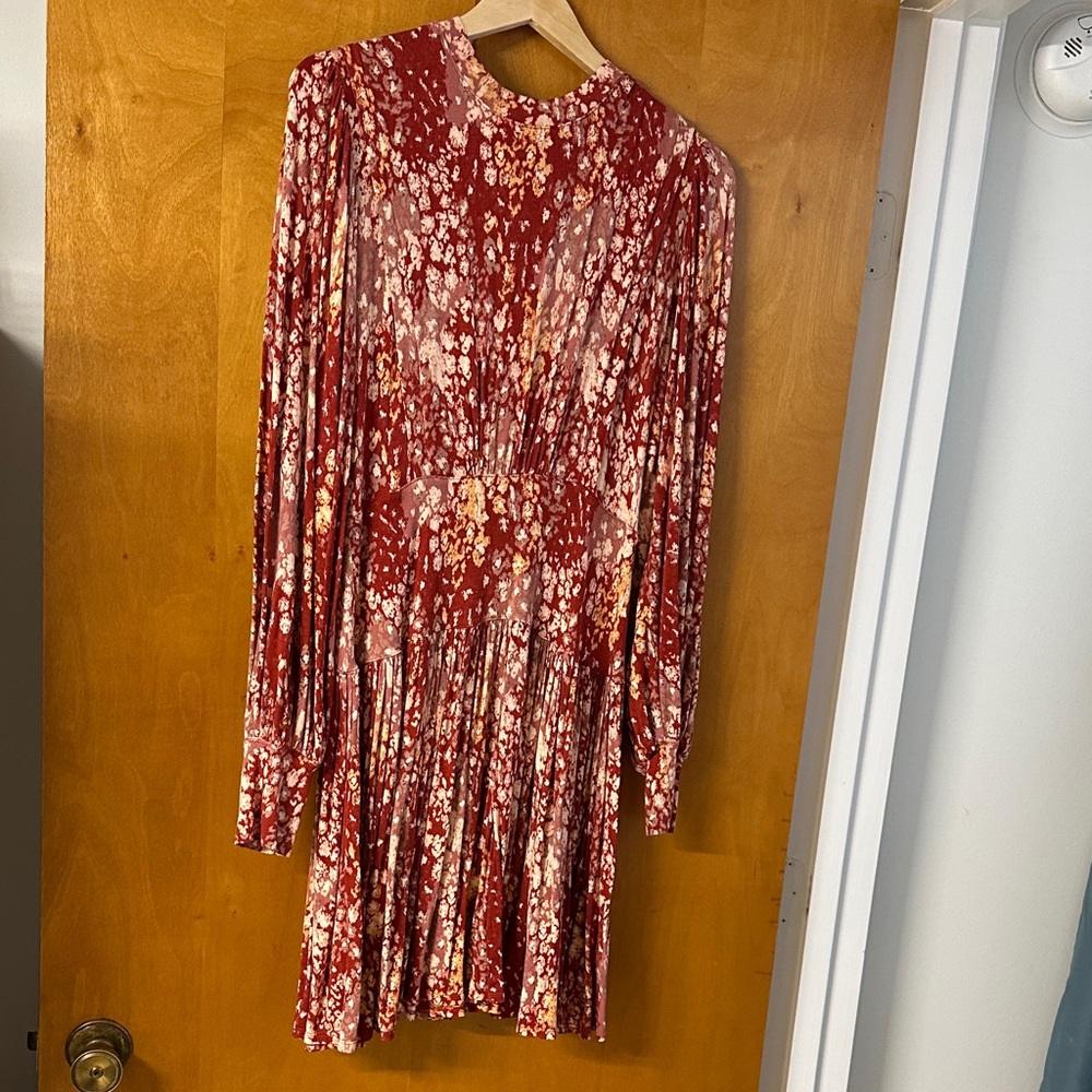 Free People Floral Red Dress